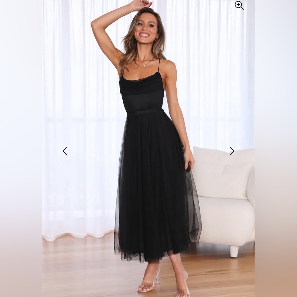 Hello Molly Black Midi Dress